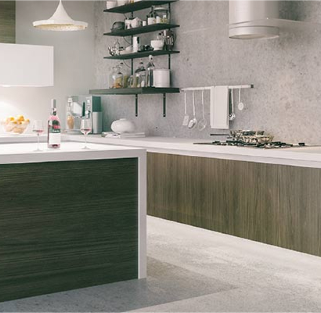 Concrete used decoratively in a modern kitchen | EasyMix Concrete