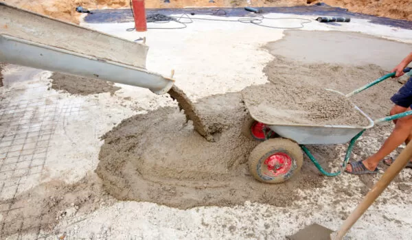 Concrete delivery on a construction site | EasyMix Concrete 